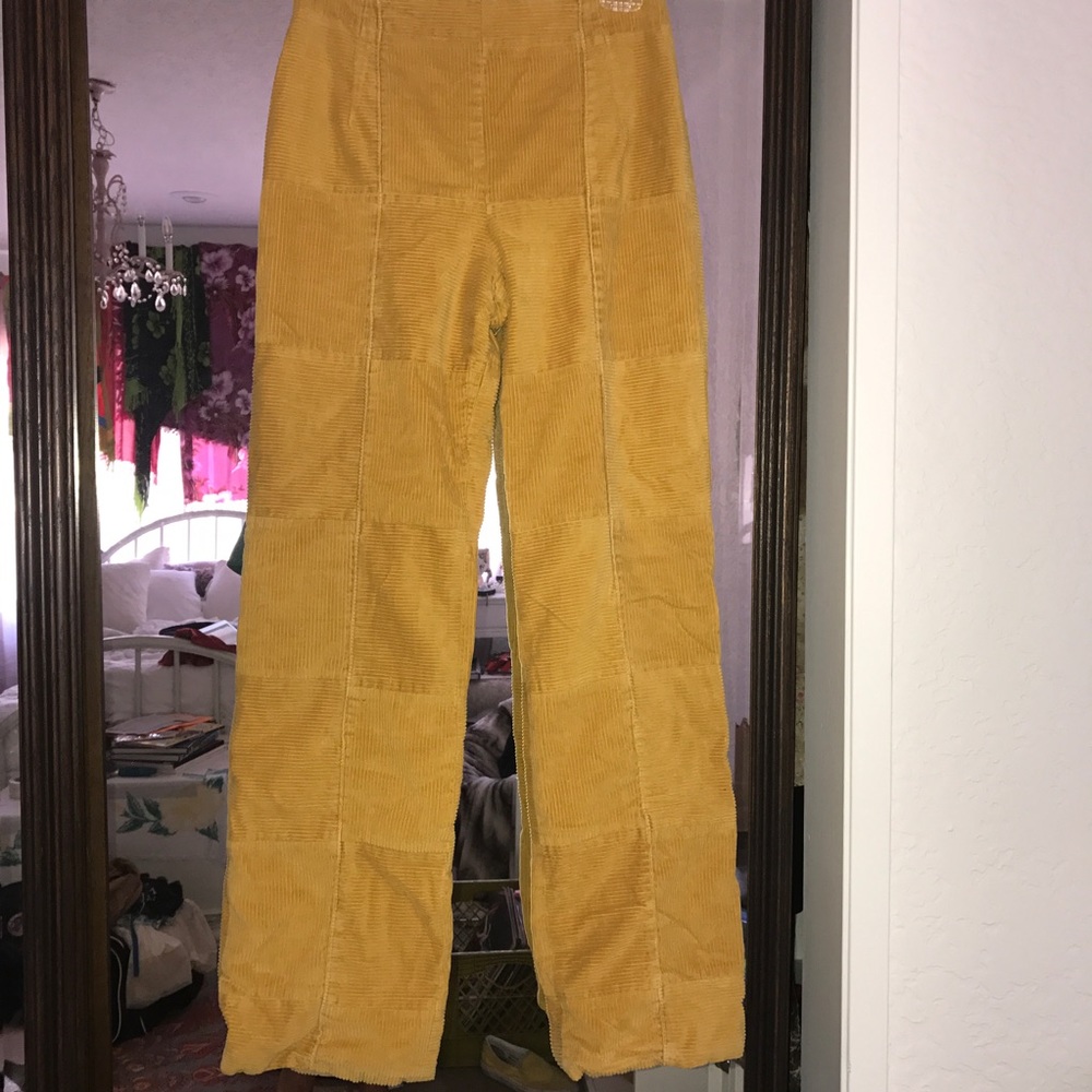 SOLDVintage Gold/Mustard Yellow High Waisted Pants - Picture 1 of 5